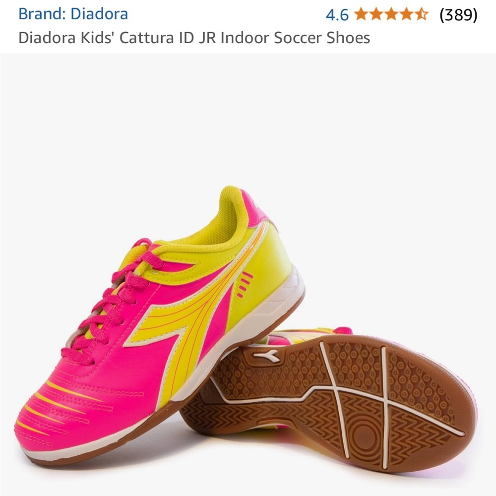 Diadora Indoor Soccer Shoes, Youth 6